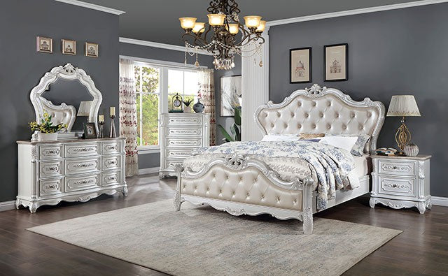 Rosalind CM7243WH Opulent Pearl White Bedroom Collection