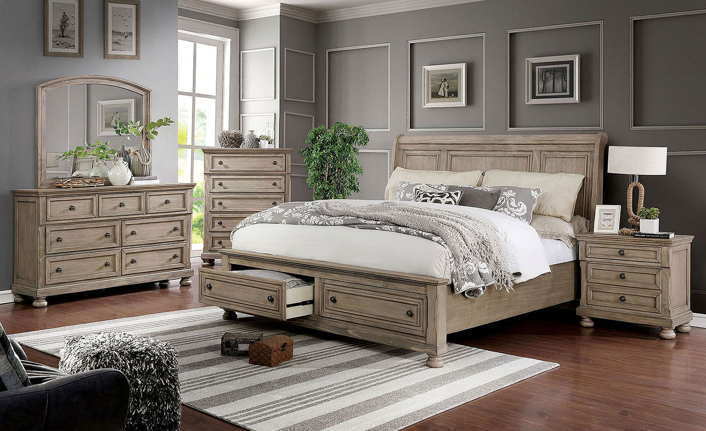 Wells Bedroom Collection Grey Finish - Furniture of America