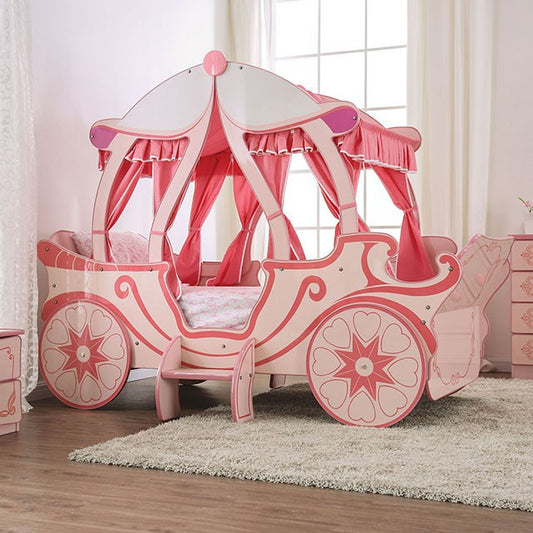 Arianna Carriage Twin Bed - High Gloss Pink