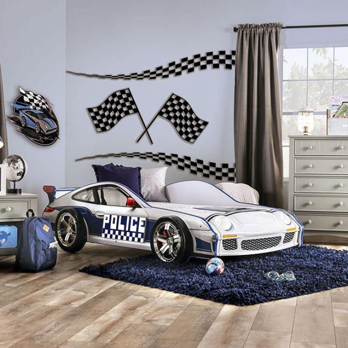 POE Police Squad Car Twin Bed - Working Lights