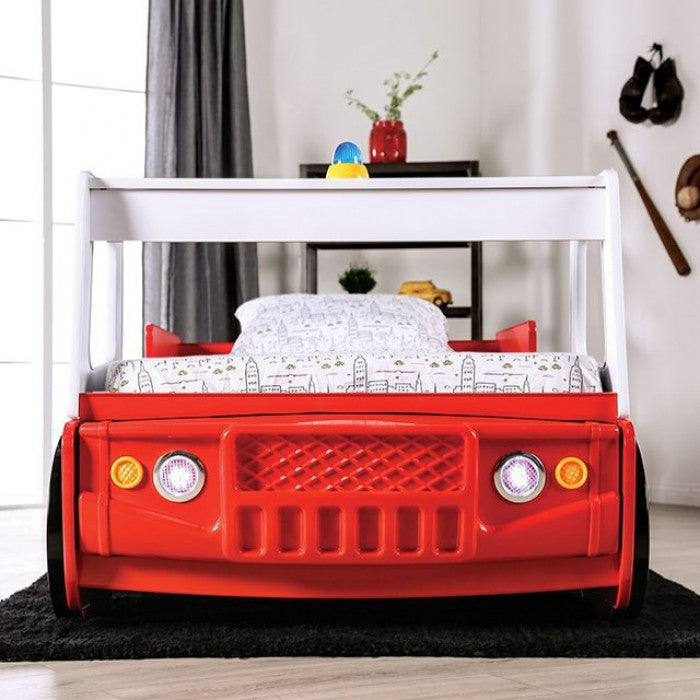 Firestall CM7644 Twin Fire Truck Bed w/Siren & Lights
