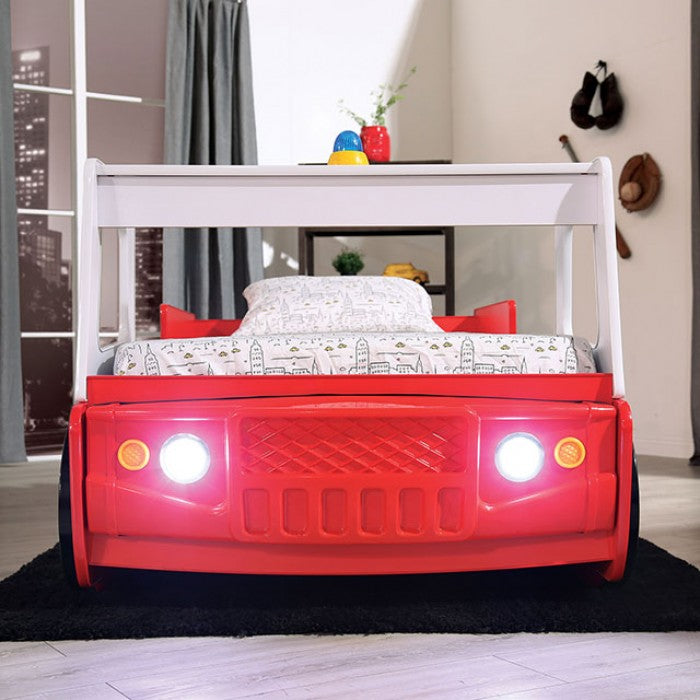Firestall CM7644 Twin Fire Truck Bed w/Siren & Lights