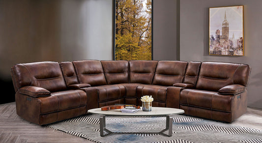 Louella Power Leather Sectional - Bradley Home