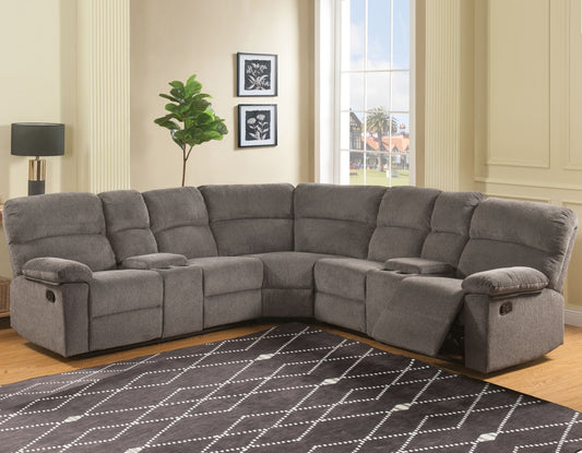 Steve Silver CN950 - Conan Manual Motion Sectional - Grey