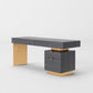 Modrest Trahan - Modern Grey Elm & Gold Office Desk