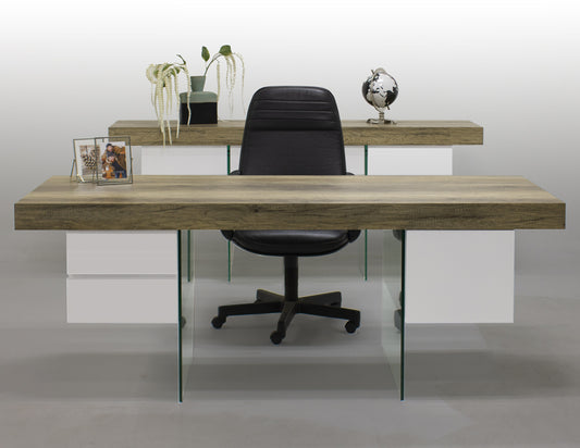 Cora Modern Office Desk - White Lacquer