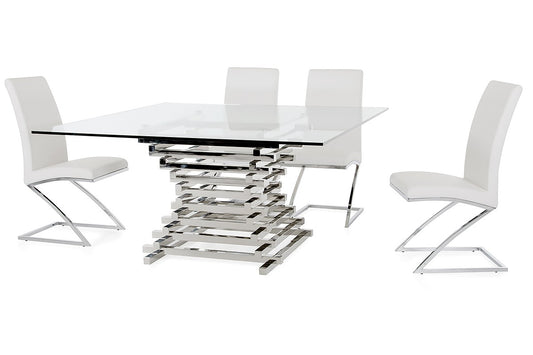 VIG Modrest Crawford Clear Glass Square Dining Table