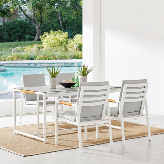 Armen Living Crown 5 Piece Outdoor Dining Set