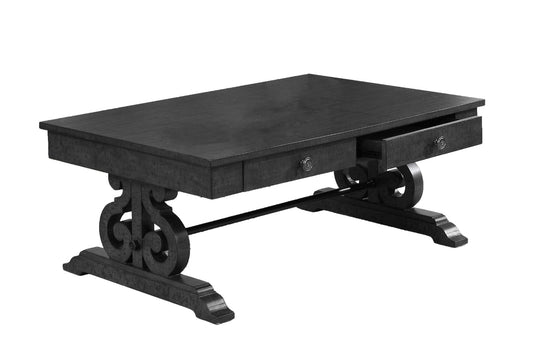 Rustic Dark Grey Wood Coffee Table