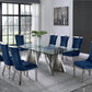Morgan 9 Pc Glam Dining Collection - Stainless Steel/Glass
