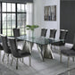 Morgan 9 Pc Glam Dining Collection - Stainless Steel/Glass