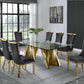 Helicon Dining Collection - Gold Stainless Steel Base - 2 Chair Colors