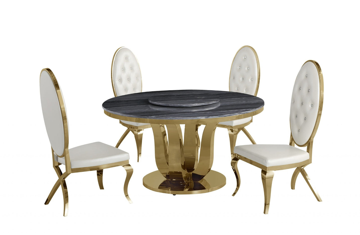 Ambrose Dining Set - White Chairs