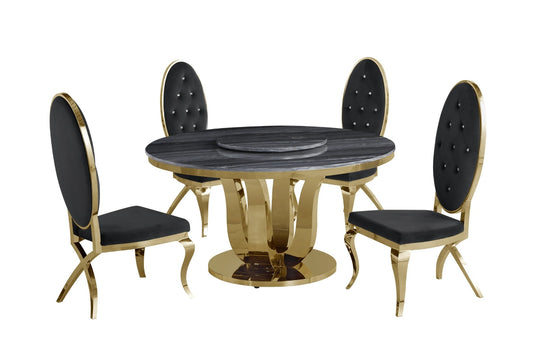 Ambrose Dining Set - Black Chairs