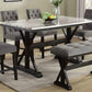 Colección de comedor Chino de 6 piezas - Sillas de lino gris o beige