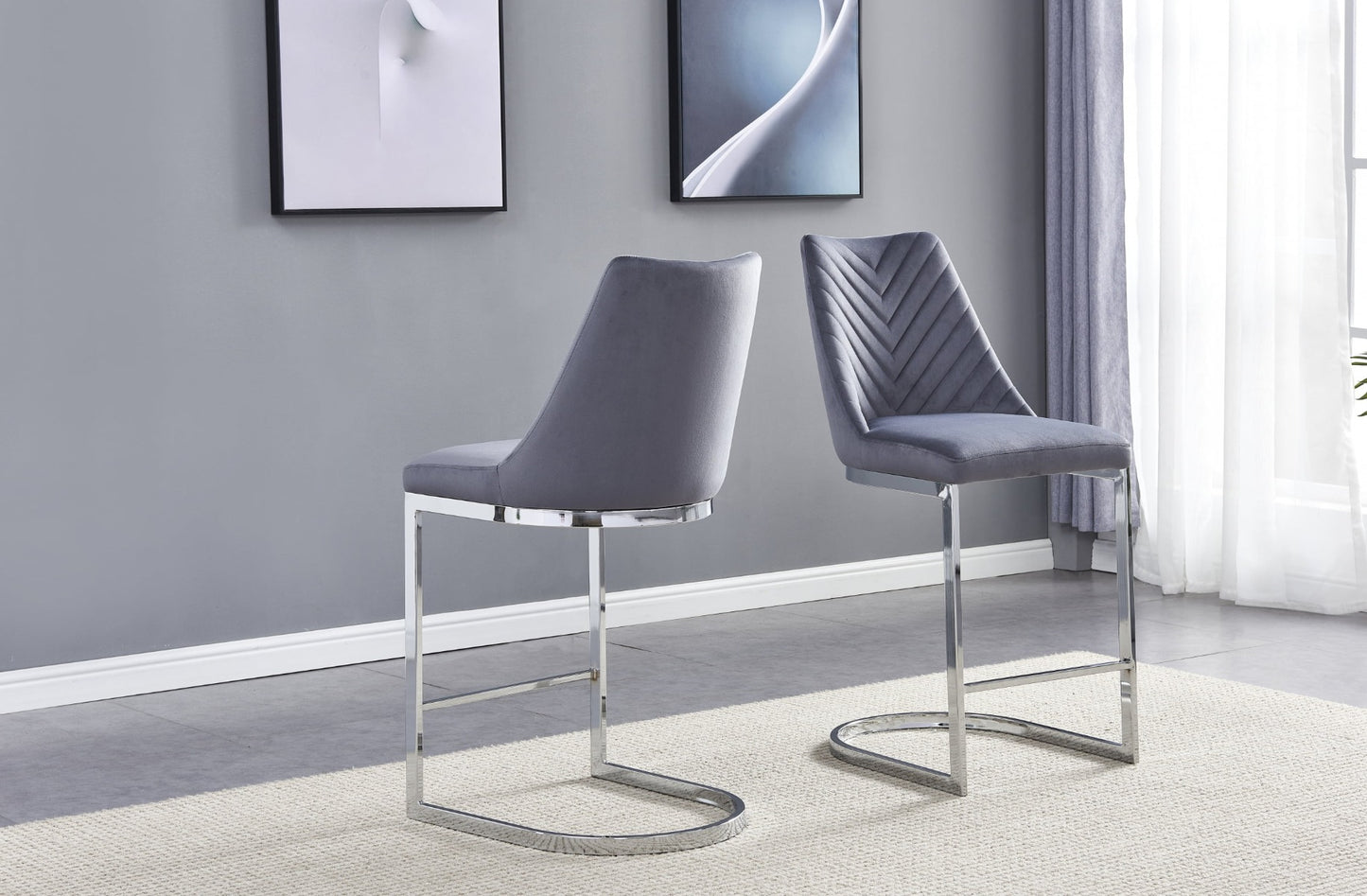 Manta 7 Pc Dining Collection - Gray or White Chairs