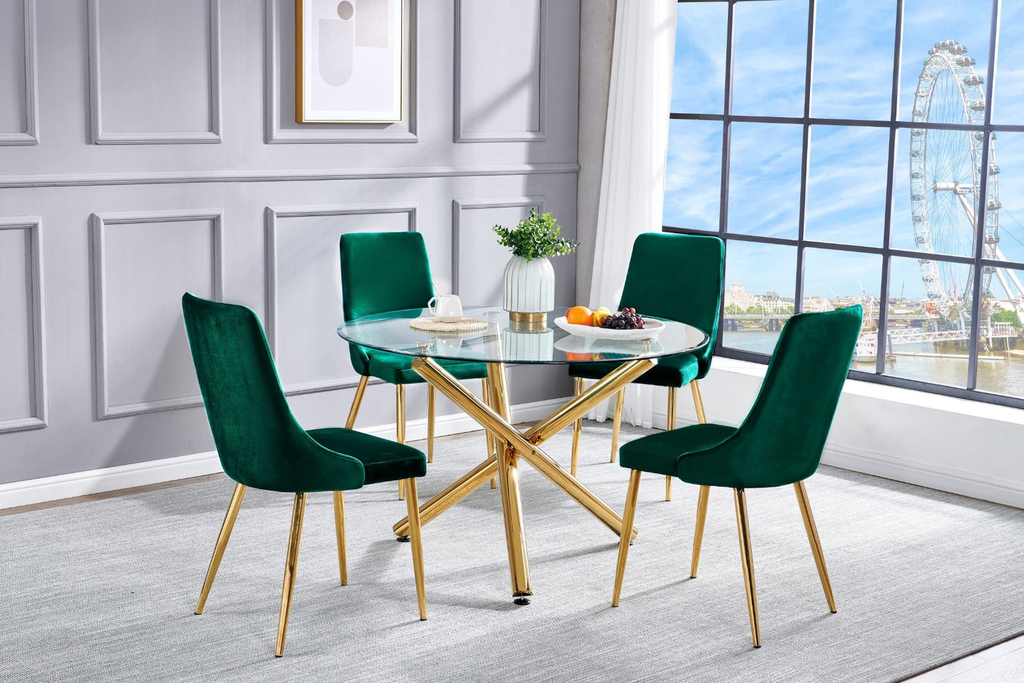 Classic 5 Pc Dining Set w/Uph Side Chair - 2 Chair Choices