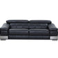 Global United 415 Italian Leather Sofa Collection - Black or Gray
