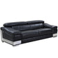 Global United 415 Italian Leather Sofa Collection - Black or Gray