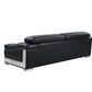 Global United 415 Italian Leather Sofa Collection - Black or Gray