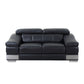 Global United 415 Italian Leather Sofa Collection - Black or Gray