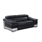 Global United 415 Italian Leather Sofa Collection - Black or Gray