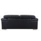 Global United 415 Italian Leather Sofa Collection - Black or Gray
