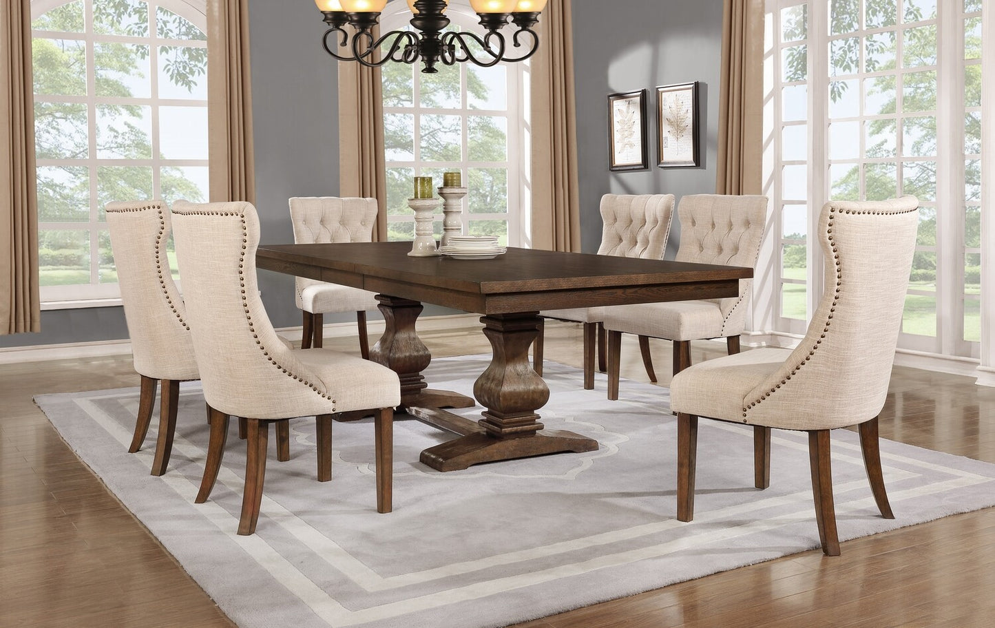 Arizona 7 Pc Dining Collection - Walnut Finish