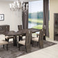 Colección de comedor Global United D59 Belize de 7 piezas, acabado gris