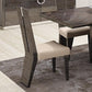 Colección de comedor Global United D59 Belize de 7 piezas, acabado gris
