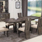 Colección de comedor Global United D59 Belize de 7 piezas, acabado gris