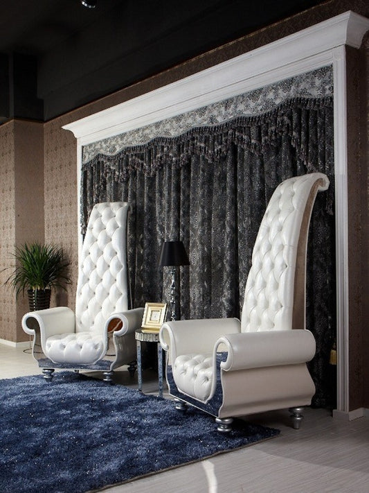 Divani Casa Luxe - Silla alta neoclásica de cuero italiano