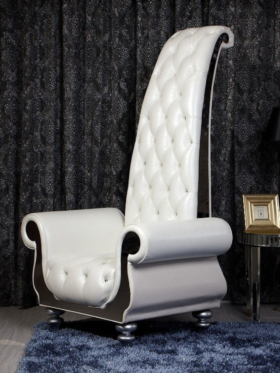 Divani Casa Luxe - Neo-Classical Italian Leather Tall Chair