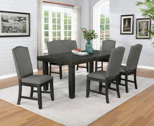Colección de comedor Durango de 6 piezas - Sillas grises o beige