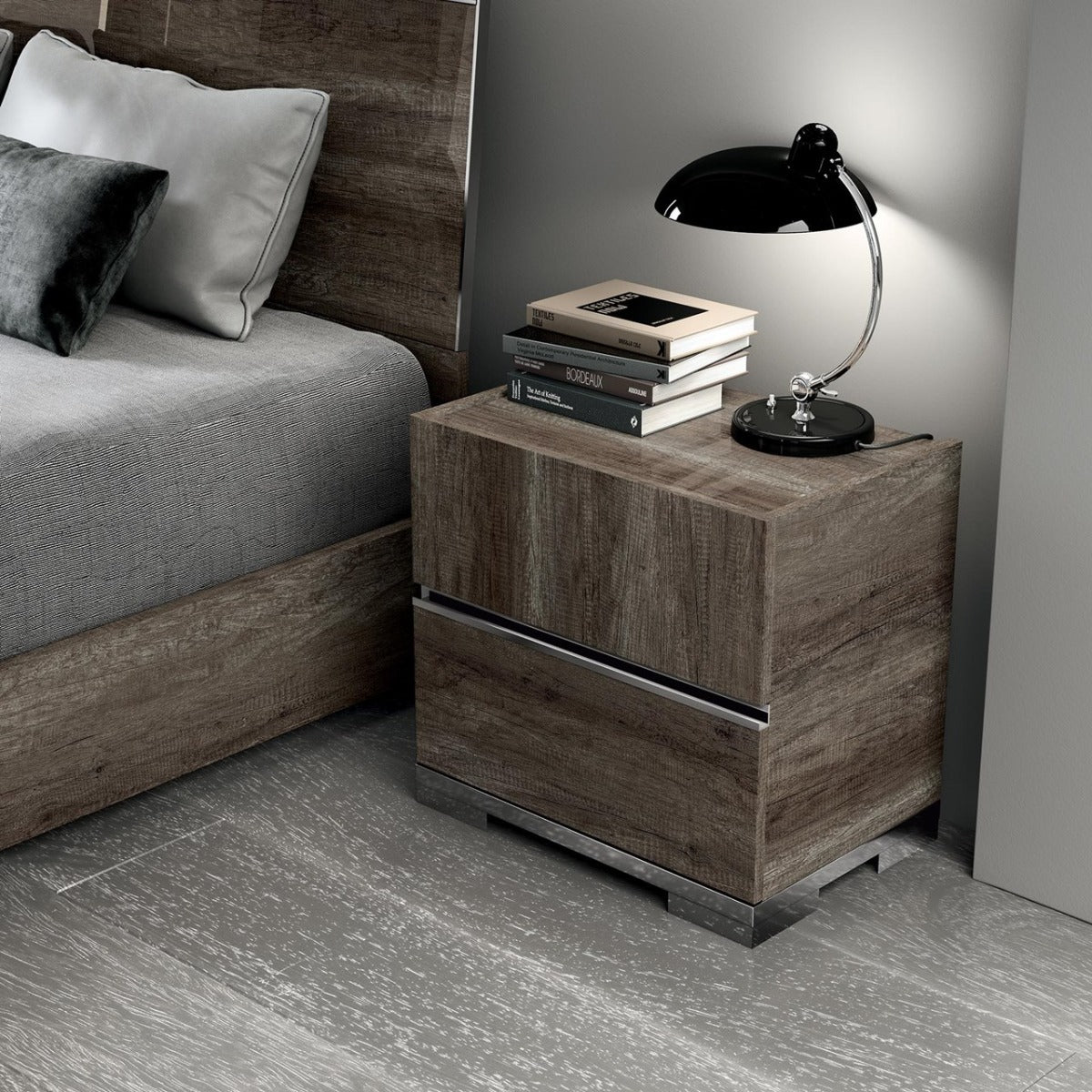 Dea High Gloss Oak Bedroom Collection - Made in Italy