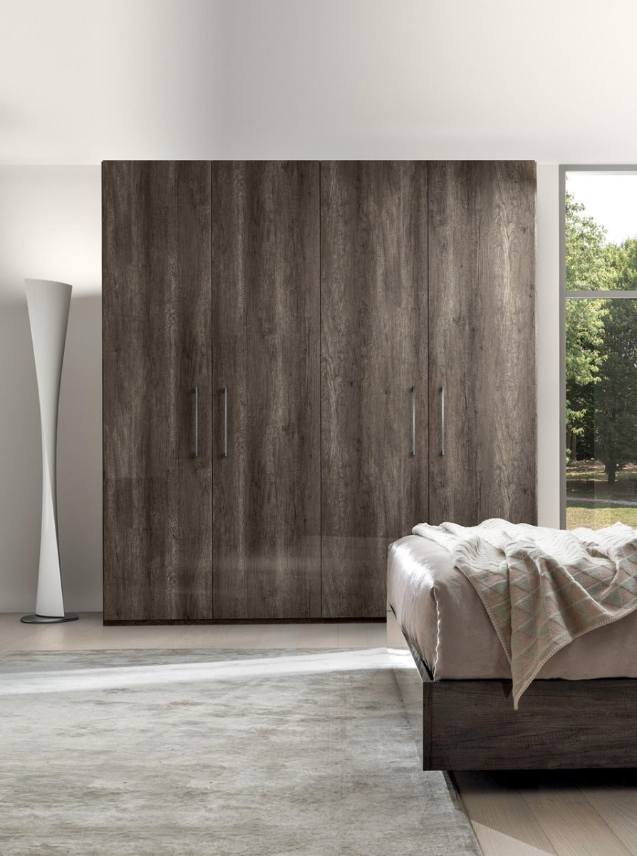 Dea High Gloss Oak Bedroom Collection - Made in Italy