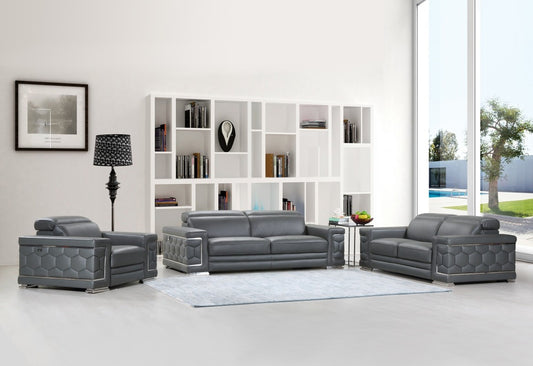 692 Genuine Italian Leather Sofa Set by Global United - 5 Colors