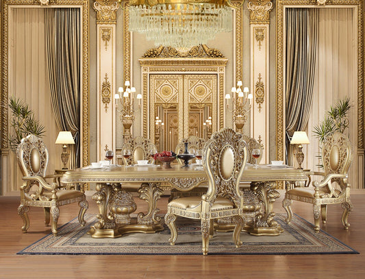 Seville Gold Finish Dining Collection - Decorative Carvings