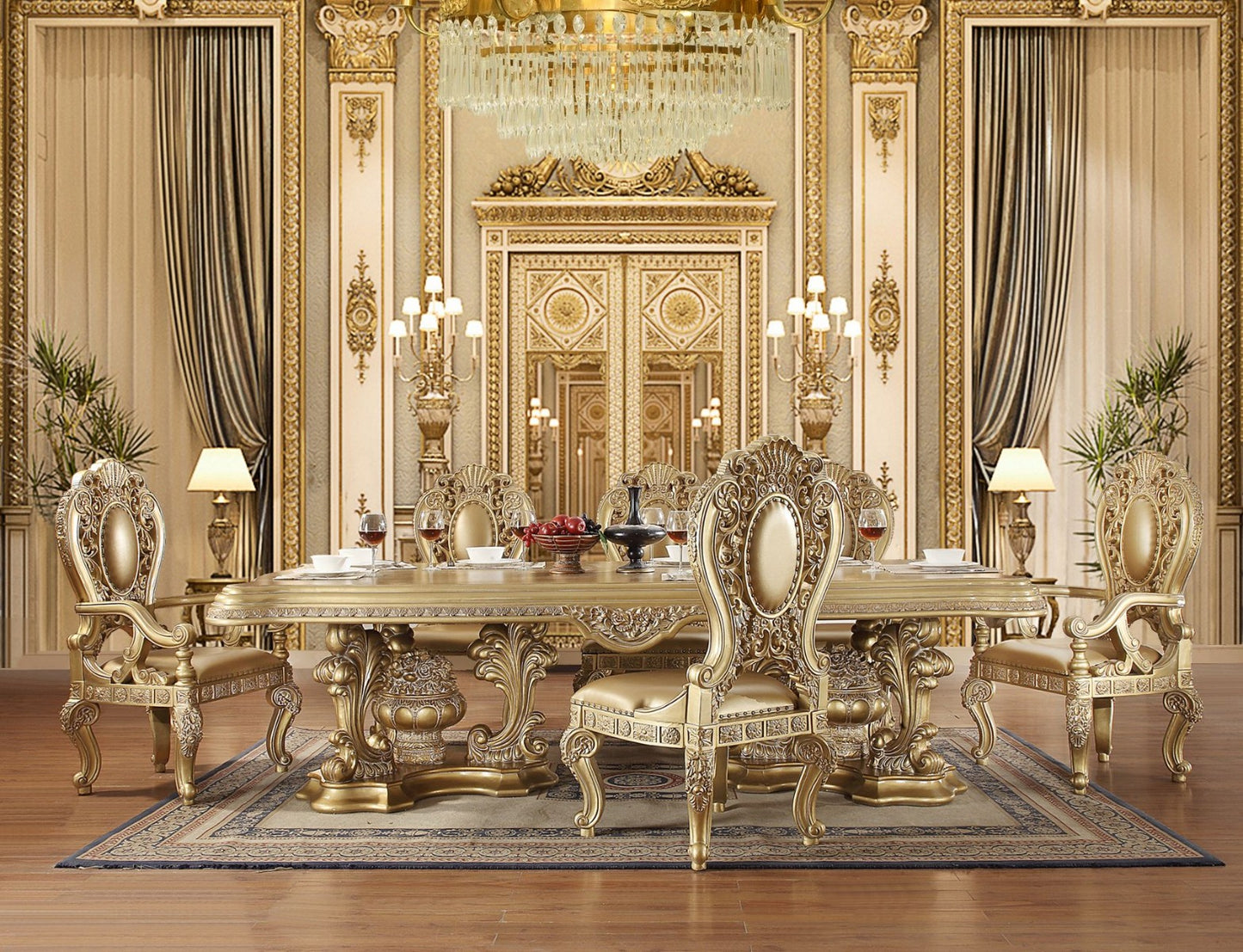 Colección de comedor con acabado dorado Sevilla - Tallas decorativas