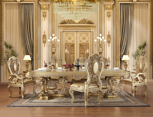 Colección de comedor con acabado dorado Sevilla - Tallas decorativas