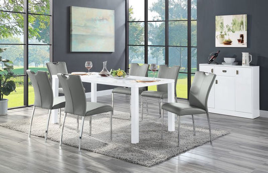 Pagan 7 Pc White High Gloss Dining Collection