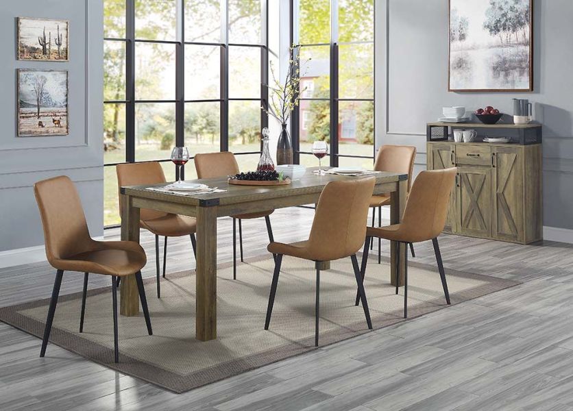 Abiram DN01028 Dining Collection by Acme - Rustic Oak Finish