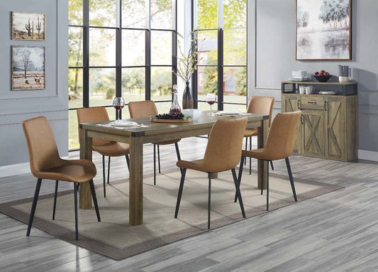 Colección de comedor Abiram DN01028 de Acme - Acabado en roble rústico