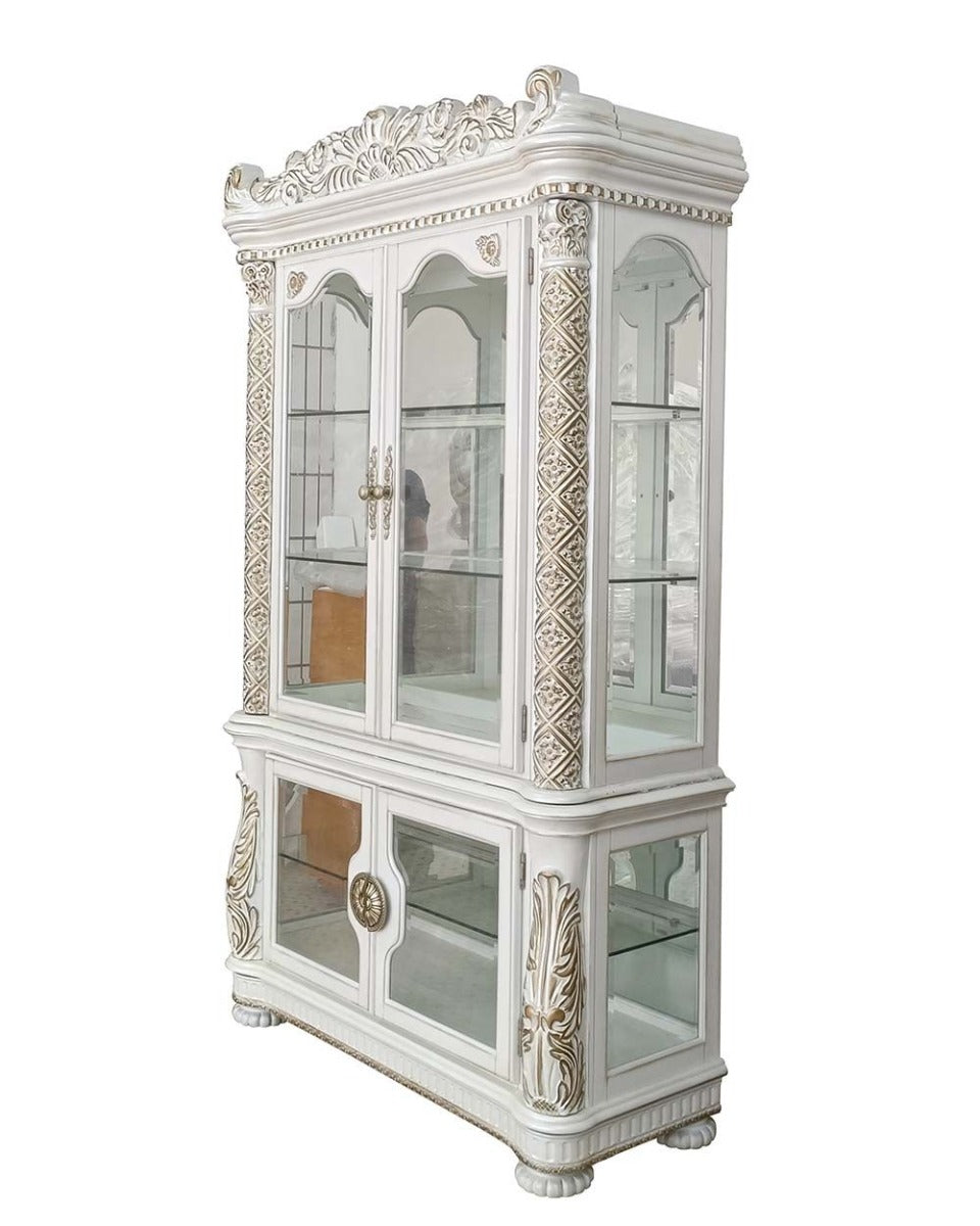 Vendom Antique Pearl Curio Cabinet