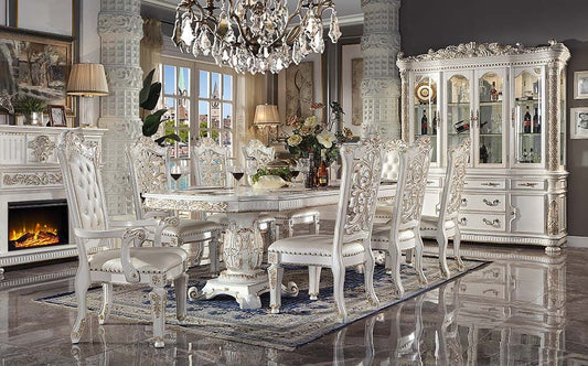 Vendom Antique Pearl Finish 9 Pc Dining Collection