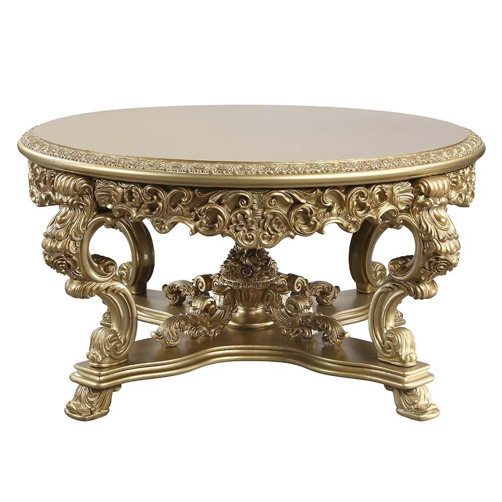 Bernadette Round Table Dining Set - Gold Finish