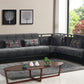 Dogal Convertible Sectional - Gray Fabric
