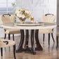 American Eagle DT-H222 Round Beige Marble Dining Table