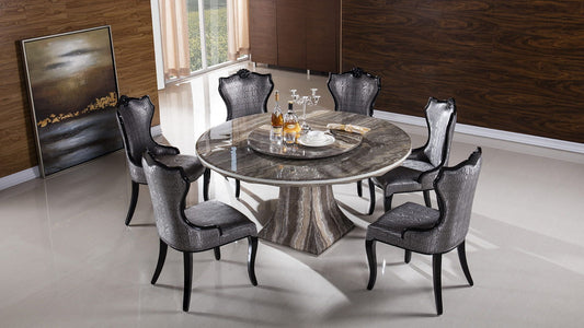 Colección de comedor con tapa de mármol American Eagle DT-H36 - Lazy Susan
