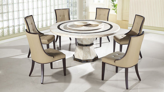 Colección de comedor DT-H38 de American Eagle - Tapa de mármol Lazy Susan